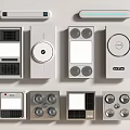 Modern Smart Home Control Panels With Various Button Layouts And Screens 3d model