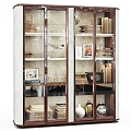 Storage Cabinet Decorative Cabinet Storage Cabinet Bookcase Wine Cabinet Display Cabinet Jewelry Decoration Books Books Plane Ornaments Light Luxury Wine Cabinet Light Luxury Locker Wine Glass 3d model