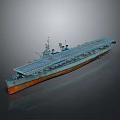 Aircraft Carrier Warship With Flight Deck Island Structure Rusted Hull And Gray Exterior