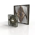 Metal Decorative Frames in Two Sizes with Laser-Cut Geometric Patterns for Home Decor