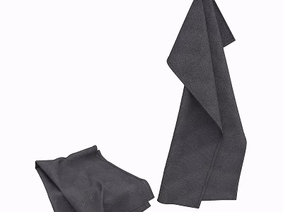 Soft Gray Towel With Folded Design And Absorbent Material Quality 3d model