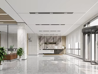 Modern Hall Corporate Lobby 3d model
