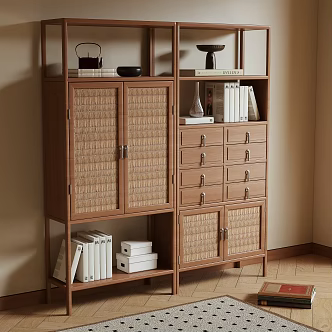 New Chinese-style Bookcase Locker Storage Cabinet 3d model