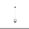 Modern Minimalist Pendant Light Design With Oval Frame And Patterned Glass Shade