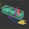 Socket power socket wall socket power plug board plug strip power plug strip digital 3d model