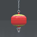 Red Hanging Fire Equipment with Chain and Yellow Accents for Safety