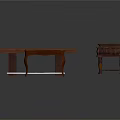 Classic Wooden Furniture Set With Four Tables Blue Top And Dark Brown Legs