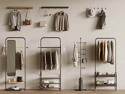 Stylish Clothing Display With Racks Mirrors And Accessories 3d model Stylish Clothing Display With Racks Mirrors And Accessories 3d model