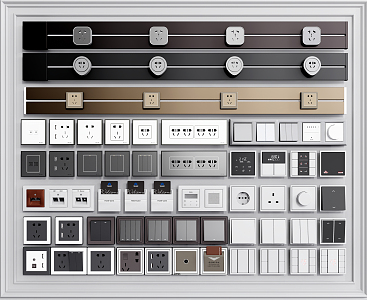 Modern socket switch socket intelligent switch panel 3d model