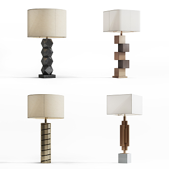 Modern special-shaped table lamp table lamp combination 3d model