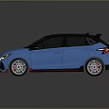 Blue Hyundai Hatchback With Black Roof Sporty Design And Sleek Alloy Wheels