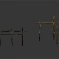 Basic Equipment Frames Constructed With Wooden Sticks For Simple Support Structures