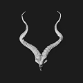 Antelope Skull Wall Hanging with Long Curved Horns on Black Background for Home Decor