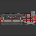 Rusted and New Mechanical Equipment Side by Side with Red Pipes and Components 3d model