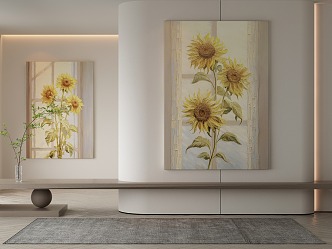 Modern Plant Painting Decorative Painting Hanging Painting 3d model