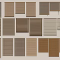 Various Window Blinds Styles And Colors For Modern Home Interior 3d model