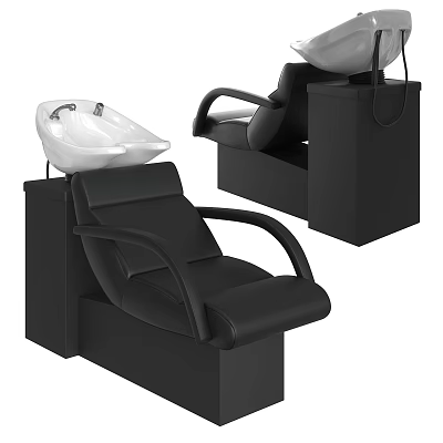 Medical Treatment Chairs With White Basin For Patient Care And Procedures 3d model