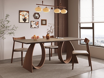 Middle-style dining tables and chairs model