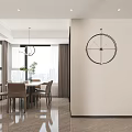 Modern Living Dining Room Interior With Orange Armchairs Beige Sofa And Abstract Painting