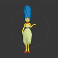 Marge Simpson Character With Blue Tall Hair Yellow Skin White Dress Orange Shoes