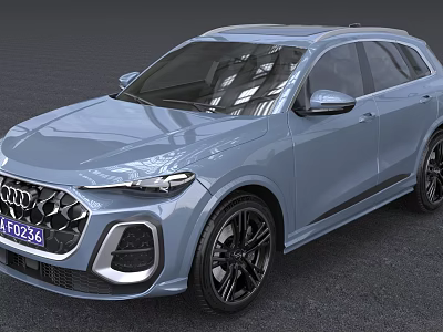 Light Blue Audi SUV With Modern Design And Black Wheels 3d model