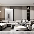 Modern sofa coffee table combination 3d model