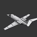 Small White Jet Aircraft With Multiple Windows Wing And Engine Parked On Ground 3d model