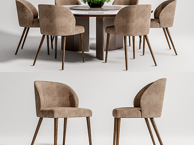 Modern Dining Table and Chair Combination Round Table and Chair Combination model