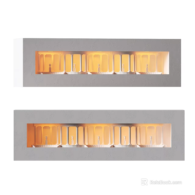 Modern Embedded Wall Sconces With Warm Light For Interior Lighting Design 3d model