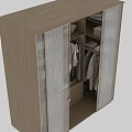 Elegant Modern Closet Interior With Hanging Clothes Handbags Folded Items And Glass Doors