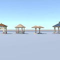 Various Outdoor Garden Pavilions With Different Roof Designs And Structures