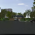 Modern Industrial Equipment In Manufacturing Facility With Structural Elements And Greenery