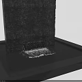 Modern Garden Ornament With Black Stone Wall Flowing Water And Square Pool