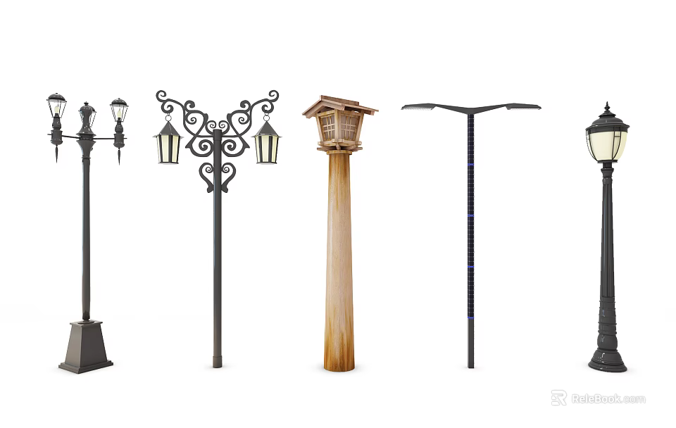 Outdoor Lights Featuring Various Decorative And Modern Design Styles For Exterior Spaces 3d model 