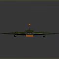 Detailed Green Winged Spacecraft Model With Red Insignia For Cosmic Aviation Exploration