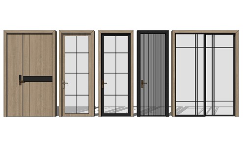 Modern swing door interior door single door swing door sliding door 3d model