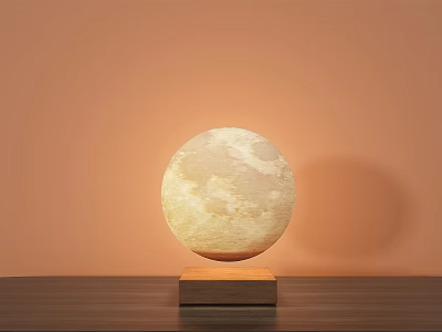Modern Table Lamp Magnetic Levitation Lunar Table Lamp 3d model