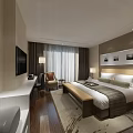 Hotel Guest Room Bathroom With Modern Marble Walls Glass Shower Enclosure Vanity Mirror And Towels