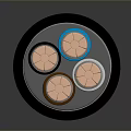 Detailed Electrical Cable Cross Section With Colored Cores And Insulation Layers