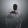 Single Chair With Spider Shaped Metallic Legs And Dark Upholstered Seat