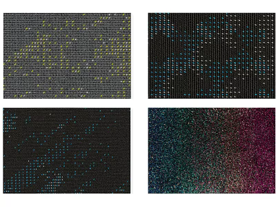 Modern square carpet black gray red blue abstract dark pattern carpet combination 3d model