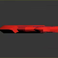 Pink Weapon with Circular Ring Design Long Shiny Handle and Blue Accent Edges