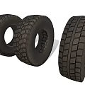 Set of Three Durable Car Off Road Tires With Deep Tread Pattern Design