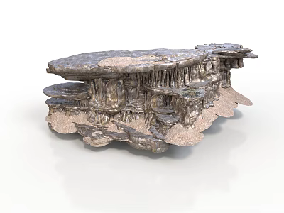 Unique Layered Rock Formation With Textured Surfaces And Natural Stone Structures 3d model