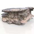 Unique Layered Rock Formation With Textured Surfaces And Natural Stone Structures