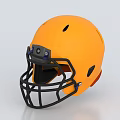 Orange Professional American Football Helmet With Black Facemask And Ventilation Holes