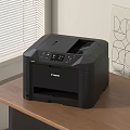 Black Canon Office Printer On Wooden Office Desk Essential Modern Workspace Appliance