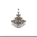 Luxurious Crystal Chandelier with Multi Tiered Petal Shaped Lights and Hanging Crystal Pendants