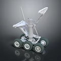 Detailed Exploration Rover Model Featuring Multiple Wheels Mechanical Arm And Sensor Equipment
