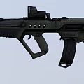 Modern Tactical Rifle With Green Dot Sight Black And Green Design Ergonomic Grip Detachable Magazine